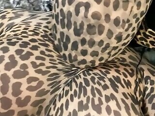 big boobs Leopard Pantyhose Encasement bbw sex toy